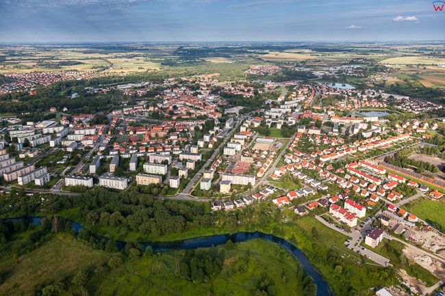 Bartoszyce, panorama miasta, 12.07.2016. EU, PL, Warm-Maz. Lotnicze.